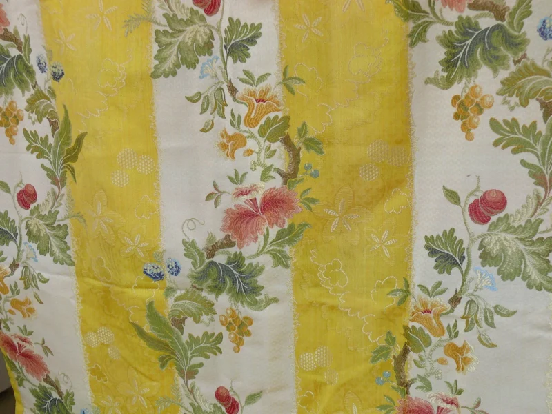 P1330015 Scalamandre Colony Villa Lante Stripe Multi on Rose Renaissance Classic MSRP USD 578/y