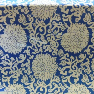 P1470031 10Y+ Duralee Blossom Chinoiserie Porcelain print cotton INDIGO BLUE white by Thomas PAUL