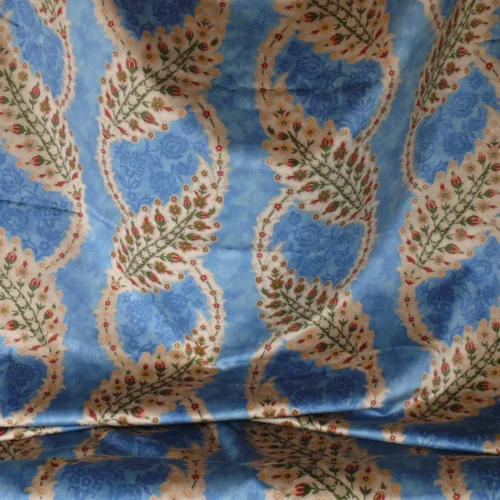 P1550161 Brunschwig & Fils Kuthaya Cut & Printed Velvet Blue Red Multi