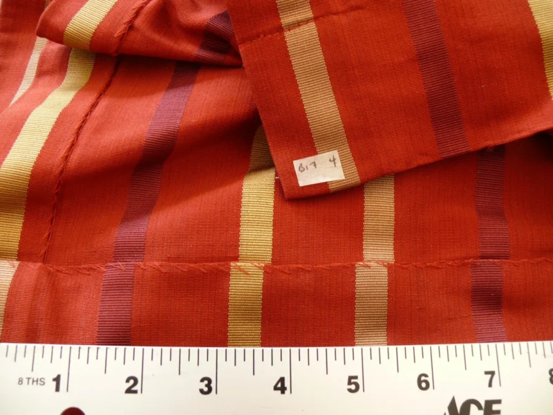 P1550207 Coraggio Textile Fabric 3yard from Italy Highest Quality Silk Stripe Red Gold Renaissance MSRP USD 300+/yard