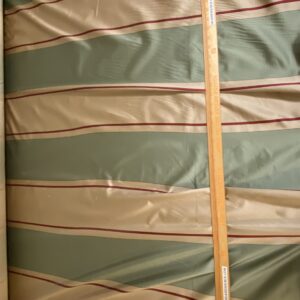 By Yd Scalamandre Caribu Stripe Green, Taupe, Red Silk Renaissance MSRP USD 200/Y