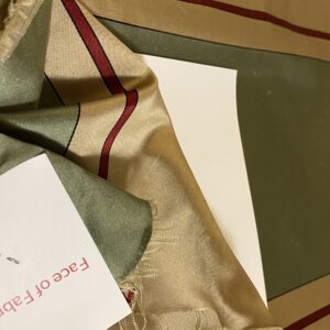 By Yd Scalamandre Caribu Stripe Green, Taupe, Red Silk Renaissance MSRP USD 200/Y