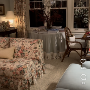 Bty Lee Jofa Ashurst Peony Tulip Lilac Rose 100%linen On Bisque English Chintz