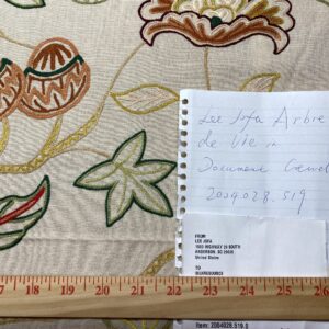 IMG_1526 3.47y Lee Jofa Arbre De Vie.document Stunning Crewel Embroidery Tree of Life Linen Museum Quality