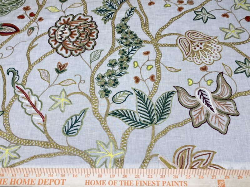 IMG_1530 3.47y Lee Jofa Arbre De Vie.document Stunning Crewel Embroidery Tree of Life Linen Museum Quality