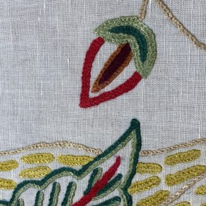 IMG_1532 3.47y Lee Jofa Arbre De Vie.document Stunning Crewel Embroidery Tree of Life Linen Museum Quality