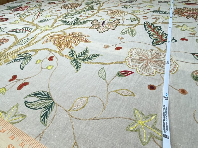 IMG_1536 3.47y Lee Jofa Arbre De Vie.document Stunning Crewel Embroidery Tree of Life Linen Museum Quality