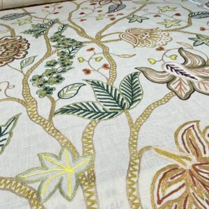 IMG_1537 3.47y Lee Jofa Arbre De Vie.document Stunning Crewel Embroidery Tree of Life Linen Museum Quality