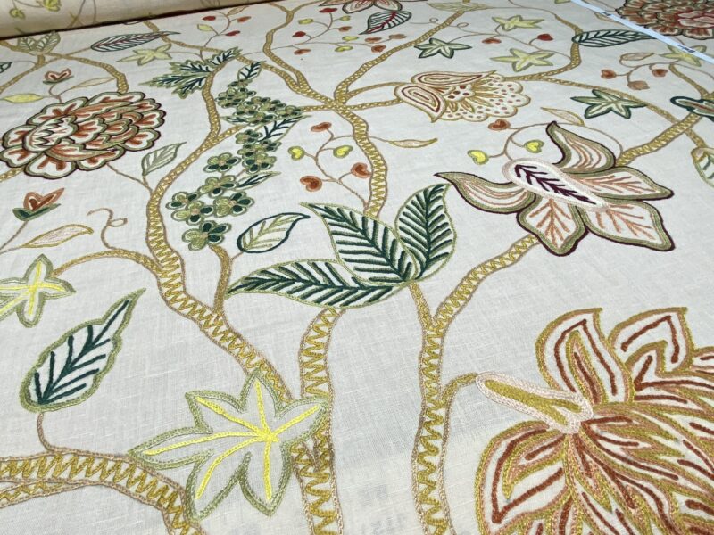 IMG_1537 3.47y Lee Jofa Arbre De Vie.document Stunning Crewel Embroidery Tree of Life Linen Museum Quality