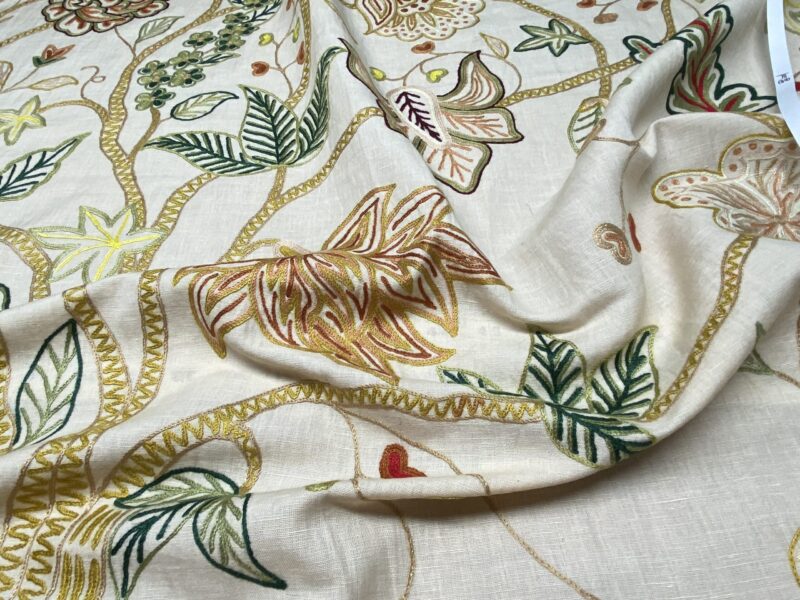 IMG_1538 3.47y Lee Jofa Arbre De Vie.document Stunning Crewel Embroidery Tree of Life Linen Museum Quality