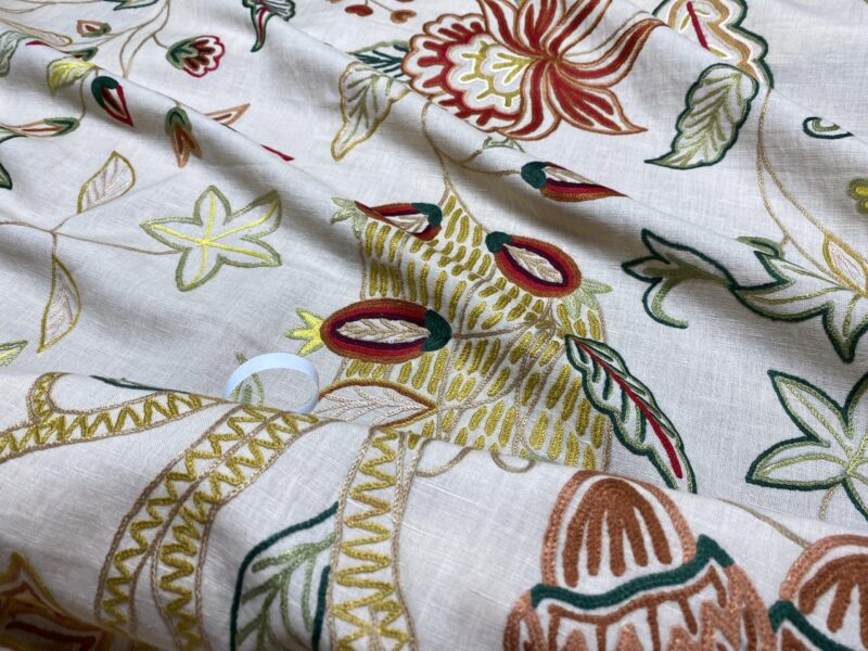 IMG_1539 3.47y Lee Jofa Arbre De Vie.document Stunning Crewel Embroidery Tree of Life Linen Museum Quality