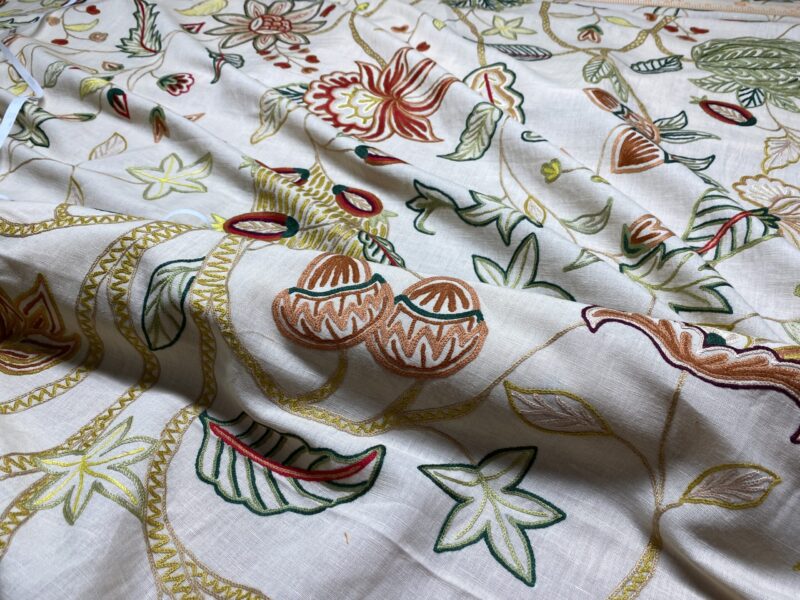 IMG_1543 3.47y Lee Jofa Arbre De Vie.document Stunning Crewel Embroidery Tree of Life Linen Museum Quality