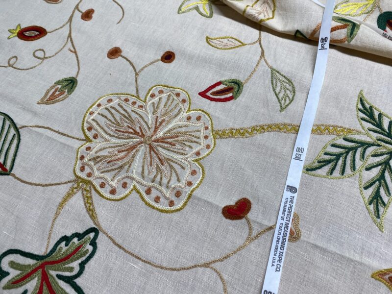 IMG_1542 3.47y Lee Jofa Arbre De Vie.document Stunning Crewel Embroidery Tree of Life Linen Museum Quality