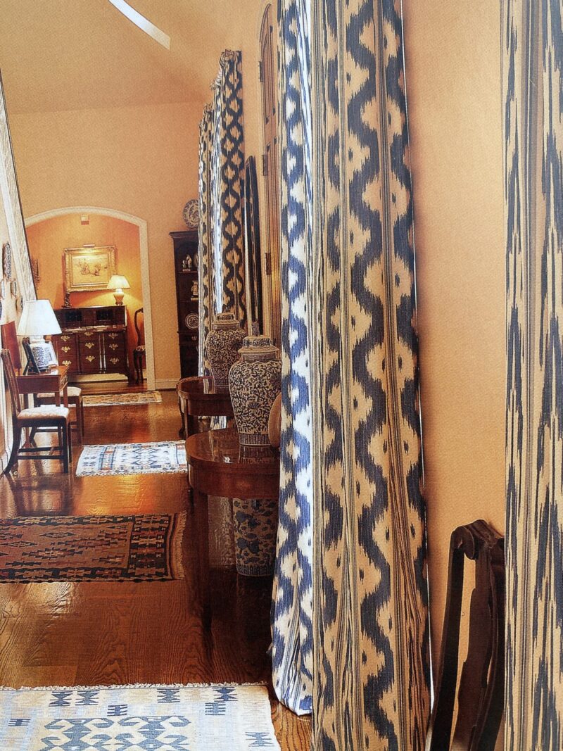 IMG_1558 By Yd Clarence House Grand Pamir Ikat Linen Rust & Fern Green MSRP USD 370/yard