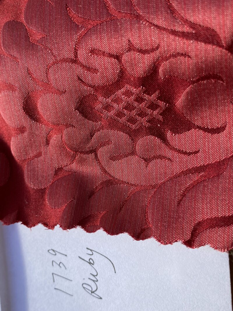 IMG_1647 High End Veranda Renaissance Damask 100% Silk Ruby Red Crimson
