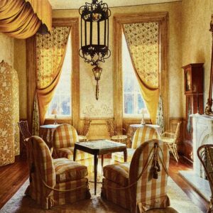 By Yd Old World Weavers Scalamandre Balik Gold Wool Crewel On Jute White on Golden Yellow Hand Made MSRP USD 304/Y