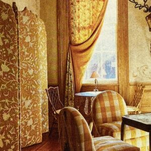 By Yd Old World Weavers Scalamandre Balik Gold Wool Crewel On Jute White on Golden Yellow Hand Made MSRP USD 304/Y