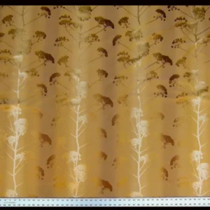 P1010974Warm Kravet Coutour Quiet Place Serenity Gold Amber 100% Silk Forest Yarrow Autumn Foliage Art Nouveau MSRP 276/Y By Yard