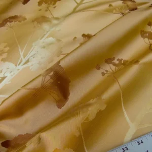 P1010979 Kravet Coutour Quiet Place Serenity Gold Amber 100% Silk Forest Yarrow Autumn Foliage Art Nouveau MSRP 276/Y By Yard
