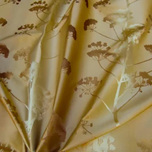 P1010983 Kravet Coutour Quiet Place Serenity Gold Amber 100% Silk Forest Yarrow Autumn Foliage Art Nouveau MSRP 276/Y By Yard