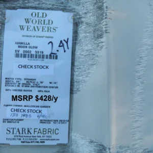 P1130731 Scalamandre Length 2.4y Isabella Moon Glow White Gray Foliage Silk Contemporary MSRP USD 428/y