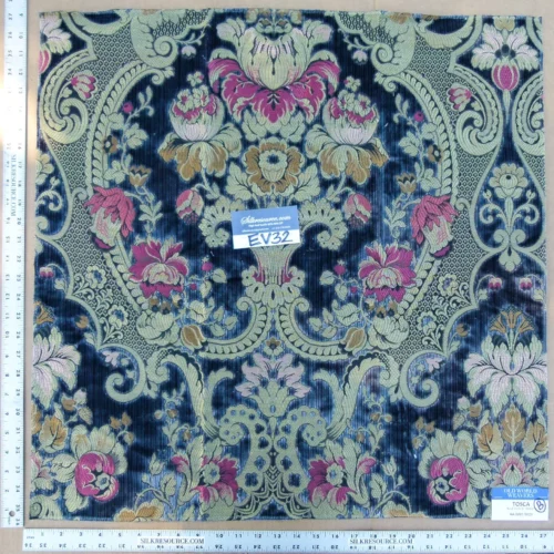 22 EV32 Square 27 x 27 inches Scalamandre Old World Weavers Tosca Blue Silk Cut Velvet MSRP USD956/y