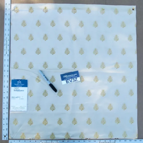P1140249 31 EV32 Square 26 x 24 inches Scalamandre Tassinari & Chatel Les Abeilles Creme/Or