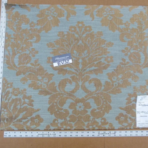 P1140309 47 EV32 Square 25 x 27 inches Scalamandre Old World Weavers Felice Damask Aqua Brown MSRP USD668/y