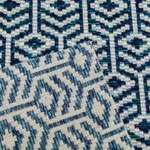 49 EV32 Square 27 x 26 inches Scalamandre Old World Weavers Axial Peacock Chenille Jacquard Blue and White MSRP  246/y