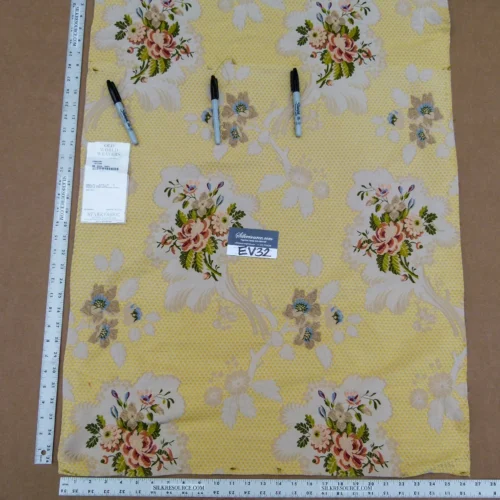 P1140328 52 EV32 Square 1 yard x 26 inches Scalamandre Old World Weavers Frullino Yellow Silk Botanical MSRP USD1286/yard