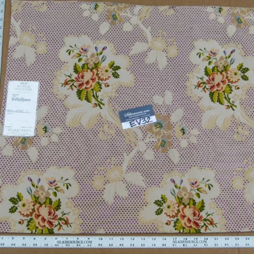 P1140333 53 EV32 Square 25 x 27 inches Scalamandre Old World Weavers Frullino Red Silk Botanical MSRP USD1286/yard