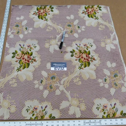 P1140336 54 EV32 Square 30 x 27 inches Scalamandre Old World Weavers Frullino Red Silk Botanical MSRP USD1286/yard