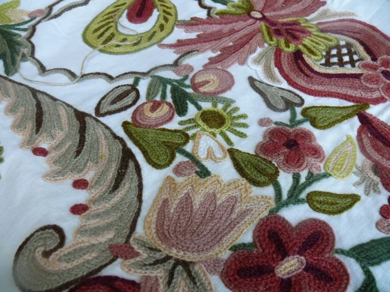 s-l1600 (20) Scalamandre Magnificent Lalita Crewel Heavy Paisley 35 inch MSRP 372/Y