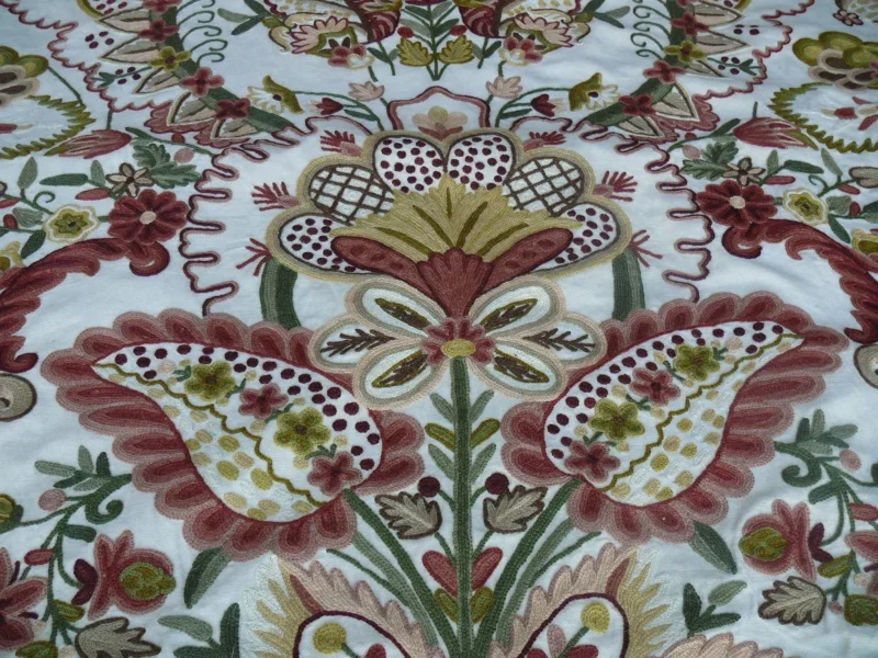 s-l1600 (25) Scalamandre Magnificent Lalita Crewel Heavy Paisley 35 inch MSRP 372/Y