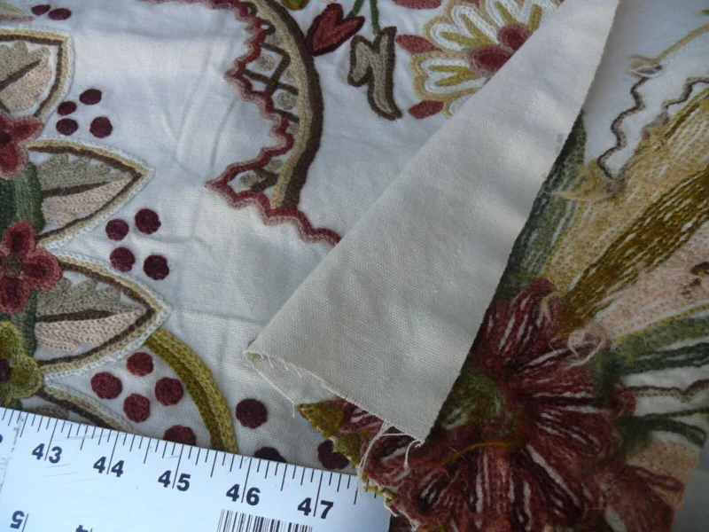 s-l1600 (26) Scalamandre Magnificent Lalita Crewel Heavy Paisley 35 inch MSRP 372/Y