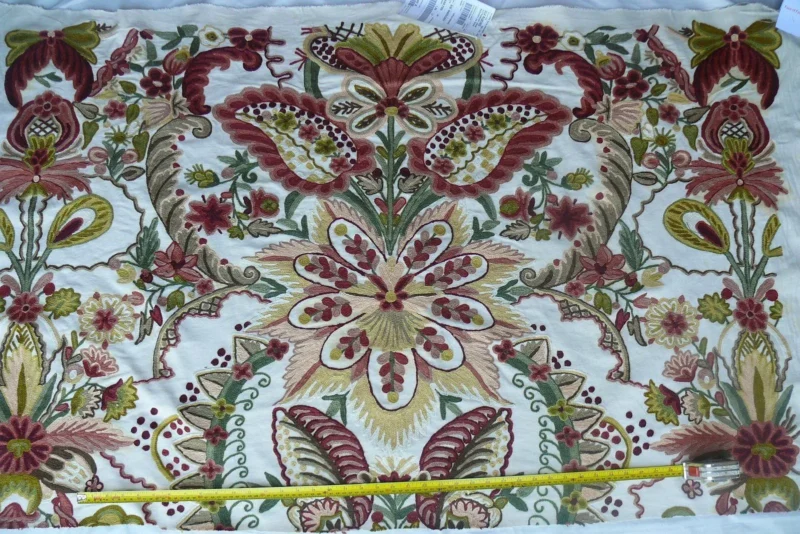 s-l1600 (38) Scalamandre Magnificent Lalita Crewel Heavy Paisley 35 inch MSRP 372/Y