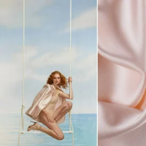 Cynthia Rowley Silk crepe Clarence House Monceau Satin 100% Silk Double-faced Duchess Satin WHITE & CREAM Snow White CHAMPAGNE