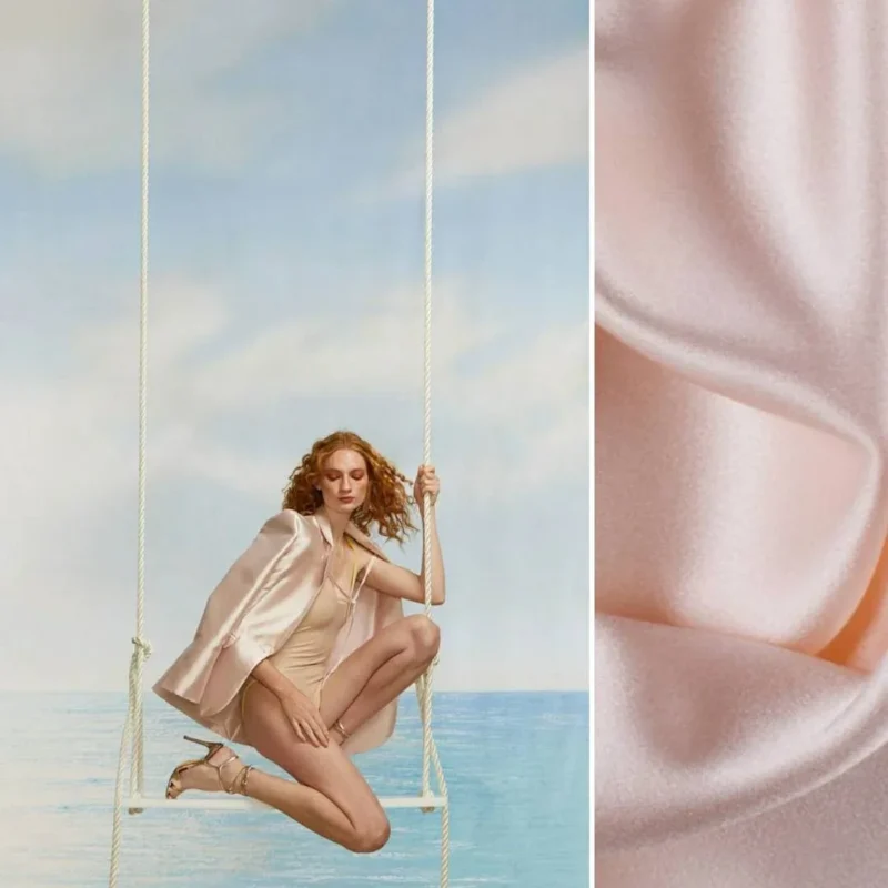 Cynthia Rowley Silk crepe Clarence House Monceau Satin 100% Silk Double-faced Duchess Satin WHITE & CREAM Snow White CHAMPAGNE