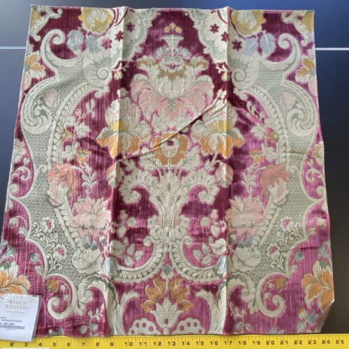 IMG_1940 Scalamandre Tosca Silk Velvet In Red colorway Pink Red Gold Pink 25x26” MSRP USD 956/Y