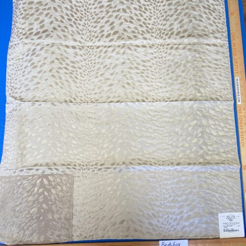 IMG_2002 1 Berkbox72 Scalamandre Silk Square Cheetah Stripe Ivory Silk Novelty Gray Small Scale 33"x27" MSRP USD300+/Y