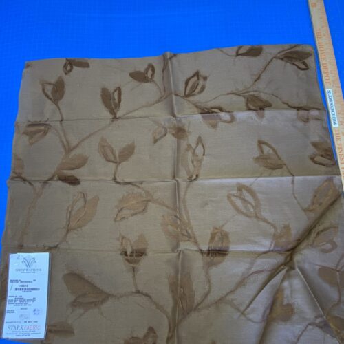IMG_2065 19 Berkbox72 Scalamandre Grey Watkins Maharajah Chestnut Brown Silk Linen Damask Reversible 25"X26" MSRP USD 348/Y