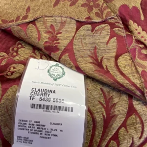 IMG_2133 38 Berkbox72 Scalamandre Old World Weavers Square Silk  Claudina Cherry Deep Red Gold Renaissance Damask Reversible Italy MSRP USD 320/Y