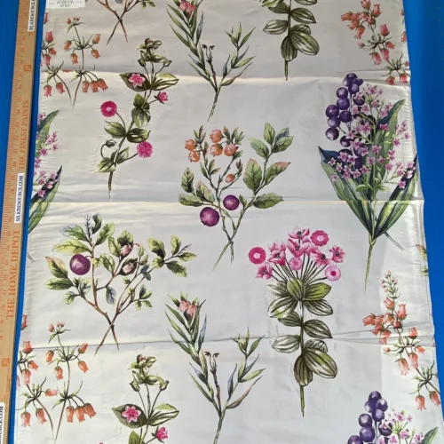 IMG_2273 45 Berkbox72 Scalamandre Square Silk Flower Market Petals Floral Print Embroidery Pink Red Purple Green 1yd x 27" MSRP USD 512/y