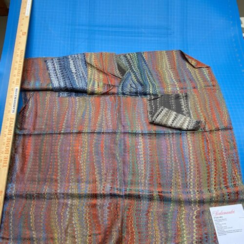 IMG_2469 34 Berkbox71 Scalamandre Square Silk Ebru Silk Weave Jewel Marbled Paper Silk Jacquard Texture Orange MSRP USD 424/y