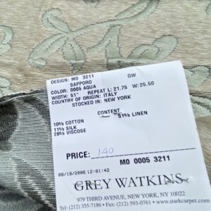 IMG_2581 68 Berkbox71 Scalamandre Square Silk by Grey Watkins Sapporo Aqua Botanical Tree Foliage MSRP USD 516/y