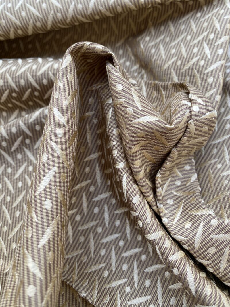 IMG_2687 1 Berkbox73 Square Silk Blend by Grey Watkins Crosshatch Brown Small Scale Geometric MSRP USD 458/y