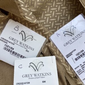 IMG_2688 1 Berkbox73 Square Silk Blend by Grey Watkins Crosshatch Brown Small Scale Geometric MSRP USD 458/y