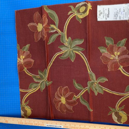 IMG_2718 10 Berkbox73 Square Silk by Grey Watkins Caserta Lampas Red Botanical Tree Foliage MSRP USD 496/y