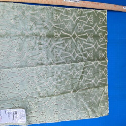 IMG_2810 1 Berkbox74 Square Velvet by Old World Weavers Princess Aida Bamboo Green Cut Velvet Silky MSRP USD 228/Y