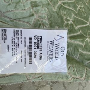 1 Berkbox74 Square Velvet by Old World Weavers Princess Aida Bamboo Green Cut Velvet Silky MSRP USD 228/Y